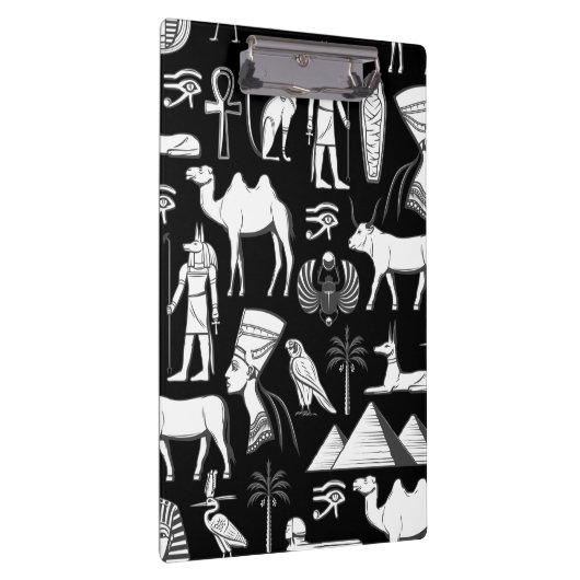 Ancient Egypt Hieroglyphic Symbol Pattern Klemmbrett (Rechts)