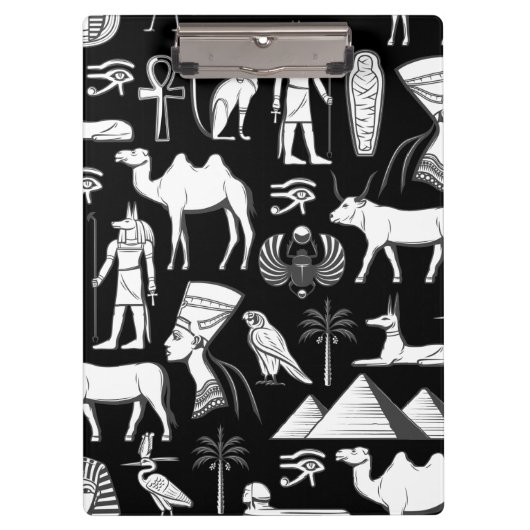 Ancient Egypt Hieroglyphic Symbol Pattern Klemmbrett (Vorderseite)
