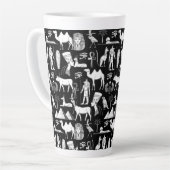 Ancient Egypt Hieroglyphic Symbol Pattern Milchtasse (Linke Ecke)