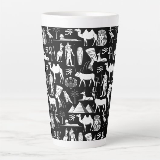 Ancient Egypt Hieroglyphic Symbol Pattern Milchtasse (Vorderseite)