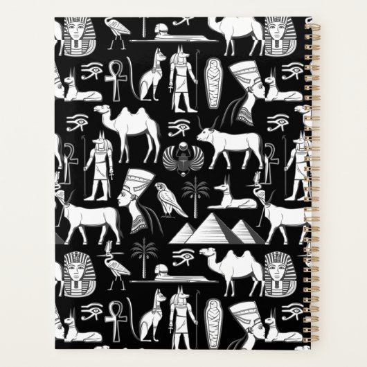 Ancient Egypt Hieroglyphic Symbol Pattern Planer (Rückseite)