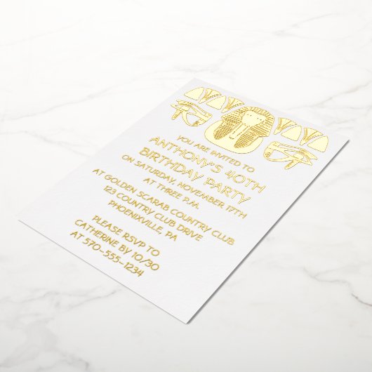 Ancient Egypt King Tut Themed Custom Party Folieneinladung (Gedreht)