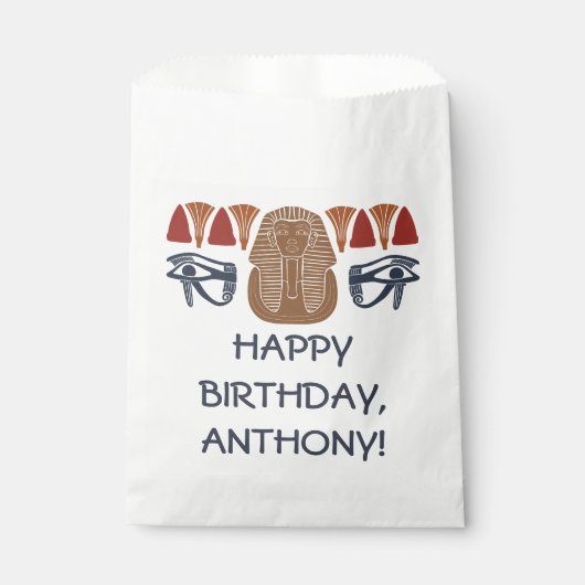Ancient Egypt King Tut Themed Custom Party Geschenktütchen (Vorderseite)
