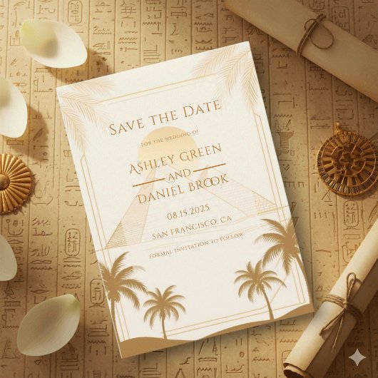 Ancient Egypt Pyramids Of Giza Destination Wedding Save The Date