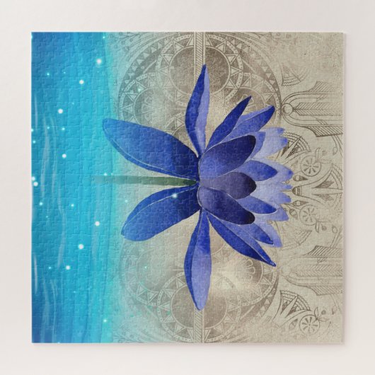 Ancient Egypt Styled Magic Blue Lotus Puzzle (Horizontal)
