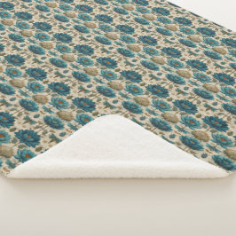 Ancient Egypt Toile de Jouy Green Floral Pattern Sherpadecke