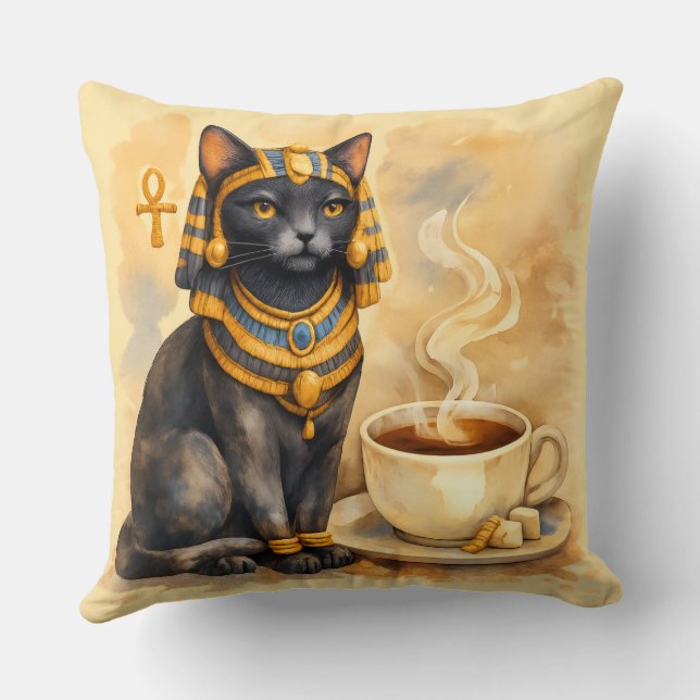 Ancient Egyptian Cat Bastet Inspired Decor Kissen (Rückseite)