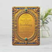 Ancient Egyptian Gold Wedding Invitation Einladung (Stehend Vorderseite)
