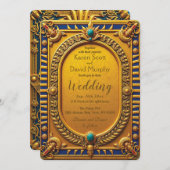 Ancient Egyptian Gold Wedding Invitation Einladung (Vorne/Hinten)