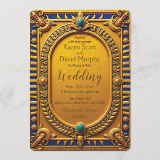 Ancient Egyptian Gold Wedding Invitation Einladung