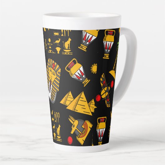 Ancient Egyptian Hieroglyphic Pattern Background Milchtasse (Rechte Ecke)