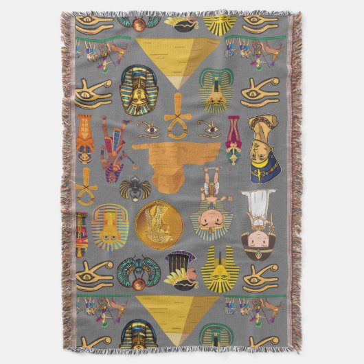 Ancient Egyptian Hieroglyphic -Pattern Pharaoh Decke (Vorderseite Vertikal)