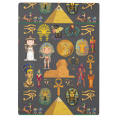 Ancient Egyptian Hieroglyphic -Pattern Pharaoh Klemmbrett (Rückseite)