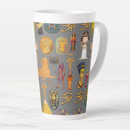 Ancient Egyptian Hieroglyphic -Pattern Pharaoh Milchtasse (Rechte Ecke)