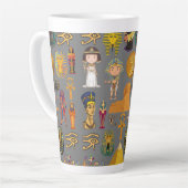 Ancient Egyptian Hieroglyphic -Pattern Pharaoh Milchtasse (Linke Ecke)