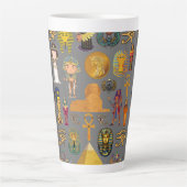 Ancient Egyptian Hieroglyphic -Pattern Pharaoh Milchtasse (Vorderseite)