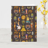 Ancient Egyptian Hieroglyphic Pattern Symbol       Karte (Gelbe Blume)