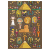 Ancient Egyptian Hieroglyphic -Pattern Symbol Klemmbrett (Rückseite)