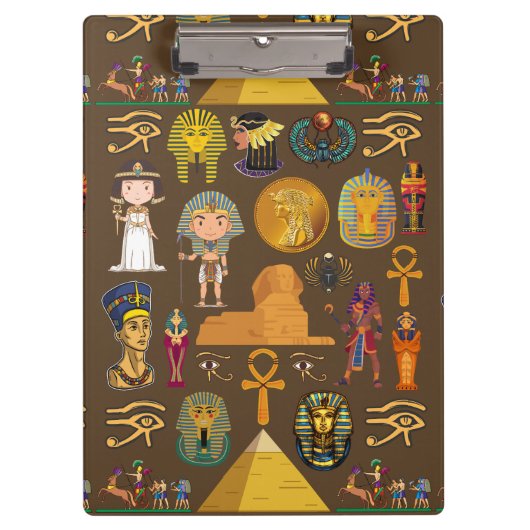 Ancient Egyptian Hieroglyphic -Pattern Symbol Klemmbrett (Vorderseite)