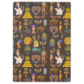 Ancient Egyptian Hieroglyphic Pattern Symbol Klemmbrett (Rückseite)