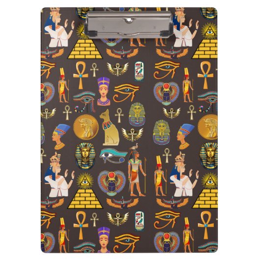 Ancient Egyptian Hieroglyphic Pattern Symbol Klemmbrett (Vorderseite)