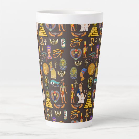 Ancient Egyptian Hieroglyphic Pattern Symbol Milchtasse (Vorderseite)