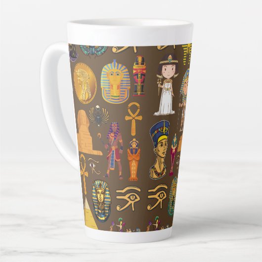 Ancient Egyptian Hieroglyphic -Pattern Symbol Milchtasse (Linke Ecke)