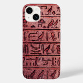 Ancient Egyptian Hieroglyphs Red iPhone 14 Case (Rückseite)