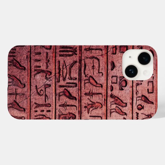 Ancient Egyptian Hieroglyphs Red iPhone 14 Case (Rückseite (Horizontal))