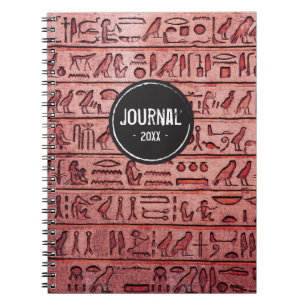 Ancient Egyptian Hieroglyphs - Red Notebook Notizblock