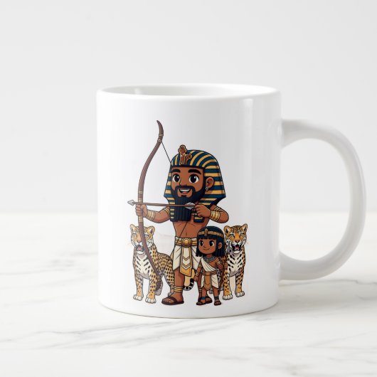 Ancient Egyptian Hunt with Leopards Jumbo-Tasse (Rechts)