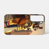 Ancient Egyptian King Tut Gold Mask with Pyramids Samsung Galaxy Hülle (Rückseite (Horizontal))