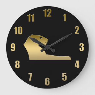 Ancient Egyptian lion – goddess Sekhmet Große Wanduhr