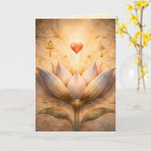 Ancient Egyptian Lotus Valentine Watercolor Art Karte (Gelbe Blume)