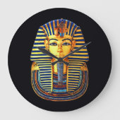 Ancient Egyptian Pharaoh King Tutankhamun Große Wanduhr (Vorderseite)