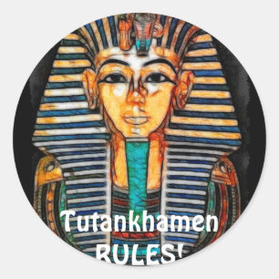 Ancient Egyptian Pharaoh Tutankhamen Runder Aufkleber