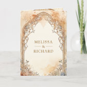 Ancient Egyptian Pyramids Arch All in One Wedding Einladung (Vorderseite)