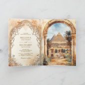 Ancient Egyptian Pyramids Arch All in One Wedding Einladung (Innenseite)