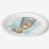 Ancient Egyptian Queen Nefertiti Bust Sketch Pappteller (Schrägansicht)