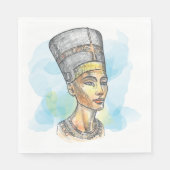 Ancient Egyptian Queen Nefertiti Bust Sketch Serviette (Vorderseite)