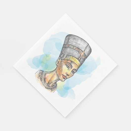 Ancient Egyptian Queen Nefertiti Bust Sketch Serviette (Ecke)