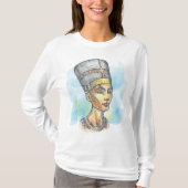 Ancient Egyptian Queen Nefertiti Bust Sketch T-Shirt (Vorderseite)
