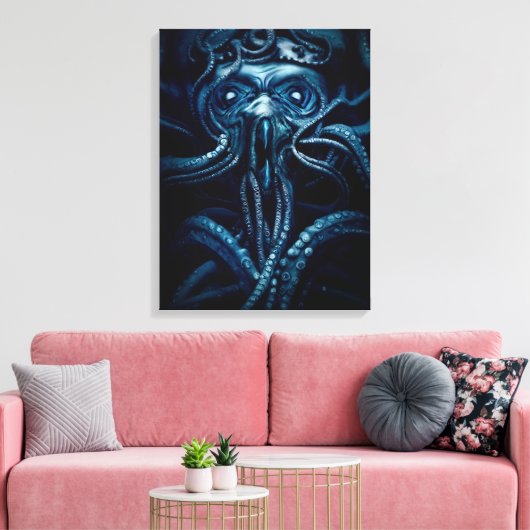 Ancient Eldtich Horror: Deep Ocean Kraken Leinwanddruck (Insitu (Wohnzimmer))