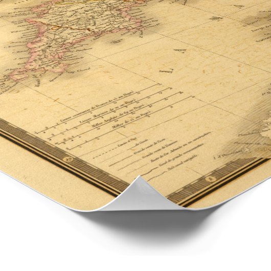 Ancient English Map Poster (Ecke)