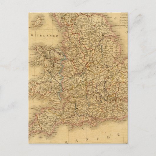 Ancient English Map Postkarte (Vorderseite)
