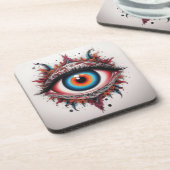 ANCIENT FANTASY BLUE IRIS EYEBALL GETRÄNKEUNTERSETZER (Linke Seite)