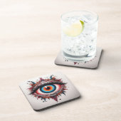 ANCIENT FANTASY BLUE IRIS EYEBALL GETRÄNKEUNTERSETZER (Rechte Seite)