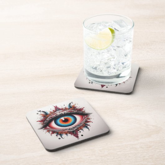 ANCIENT FANTASY BLUE IRIS EYEBALL GETRÄNKEUNTERSETZER (Rechte Seite)