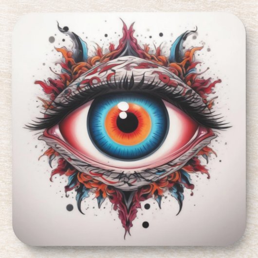 ANCIENT FANTASY BLUE IRIS EYEBALL GETRÄNKEUNTERSETZER (Vorderseite)