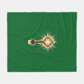 Ancient Fantasy Key with Magical Light – Radiant E Fleecedecke (Vorderseite (Horizontal))